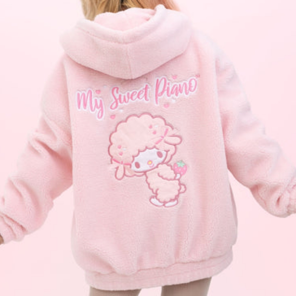 JapanLa x My Sweet Piano Sherpa jacket sz Small Sanrio